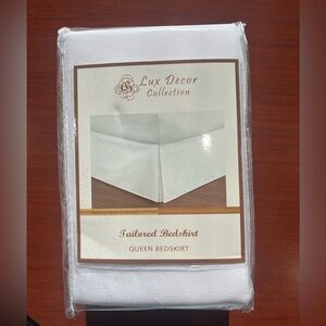 Lux Decor Collection White Queen Bedskirt